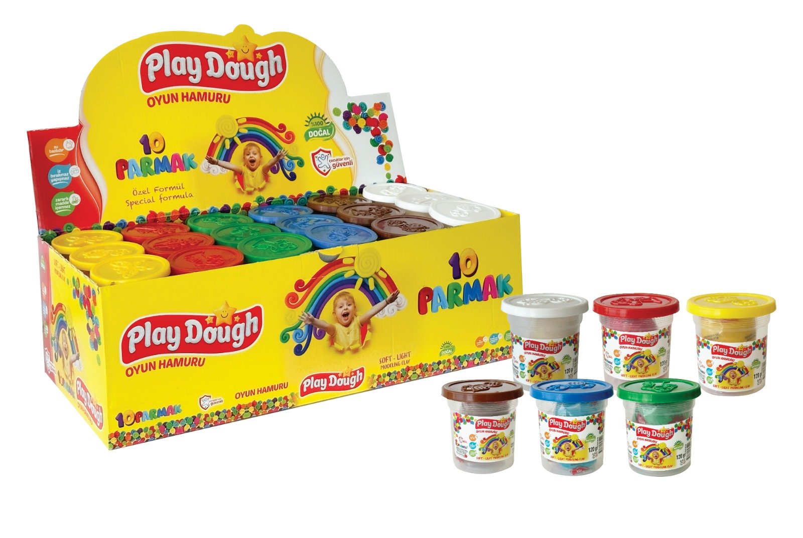 10 parmak Standlı 6 Renk  Play dough Oyun hamuru 